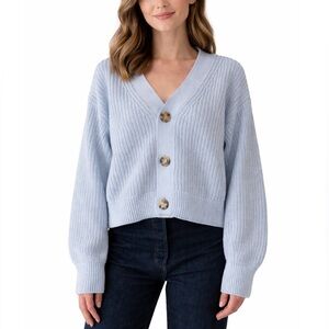 H&M Soft Blue Chunky Button-Up Cardigan Sweater - Size XS